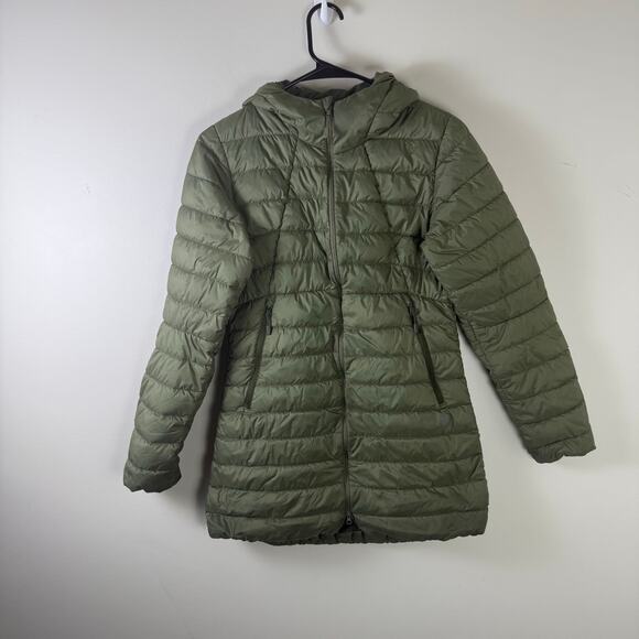 Mountain Hardwear Rhea Ridge Hooded 600 Down Parka Jacket Coat Green Women Sz XS - Picture 1 of 7